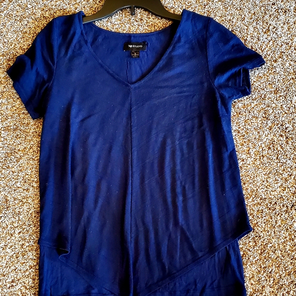 Womens AB Studio Navy Blue Top Size Small.